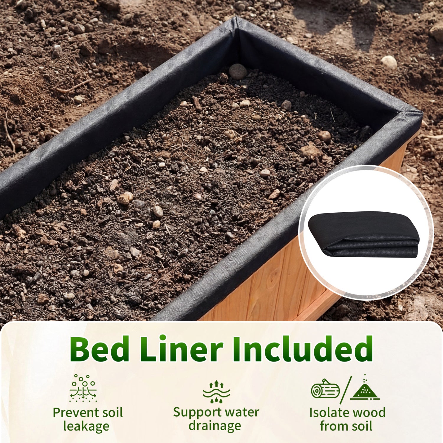 XL Wooden Raised Garden Bed with Drainage Holes, Planter Box Raised Garden Beds at Gallery Canada
