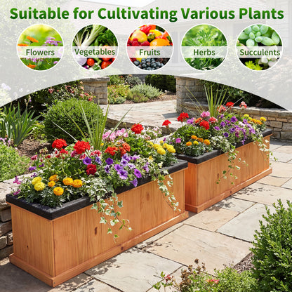 XL Wooden Raised Garden Bed with Drainage Holes, Planter Box Raised Garden Beds at Gallery Canada