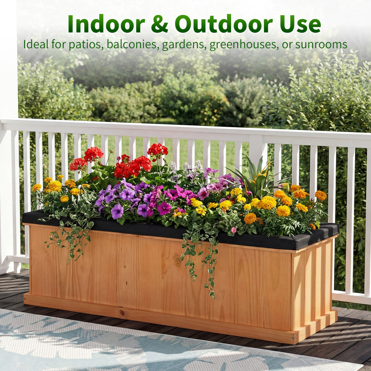 XL Wooden Raised Garden Bed with Drainage Holes, Planter Box Raised Garden Beds at Gallery Canada