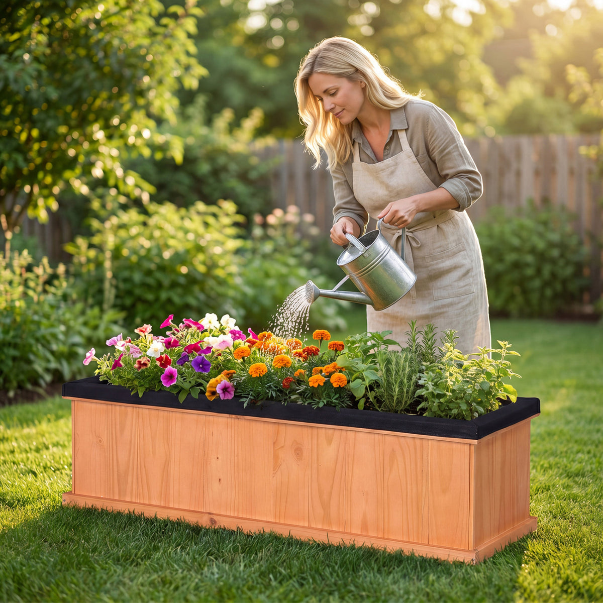 XL Wooden Raised Garden Bed with Drainage Holes, Planter Box Raised Garden Beds at Gallery Canada