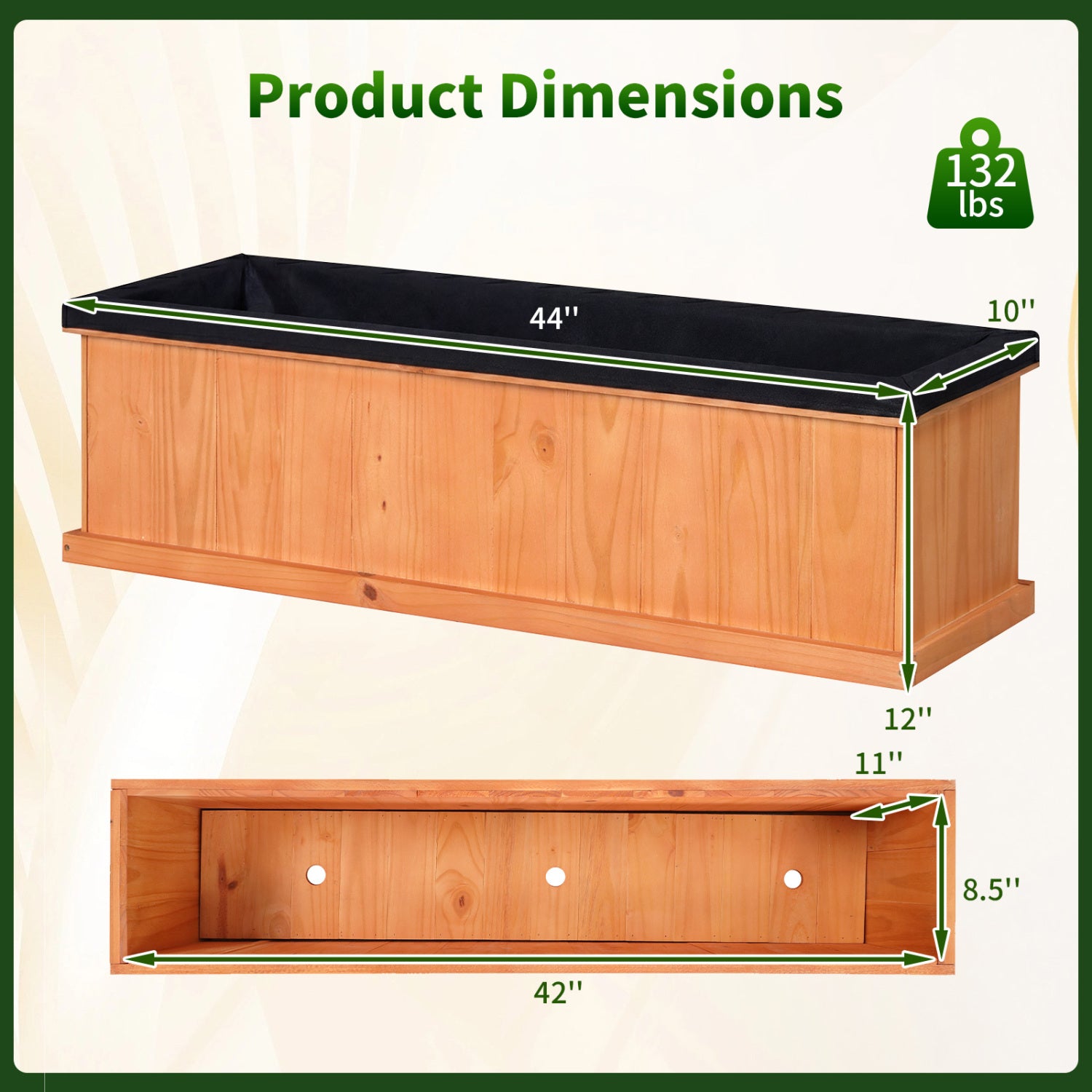 XL Wooden Raised Garden Bed with Drainage Holes, Planter Box Raised Garden Beds at Gallery Canada