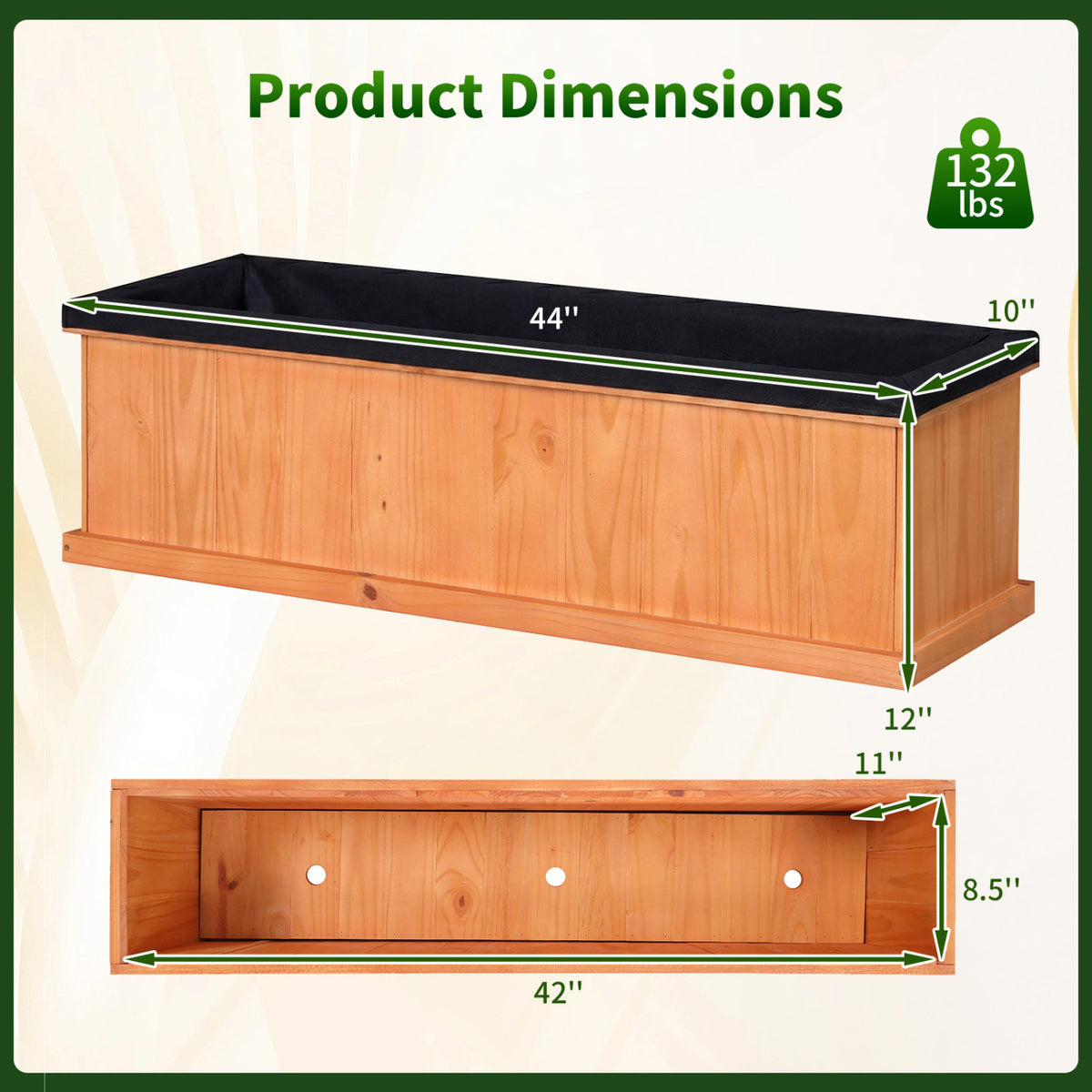 XL Wooden Raised Garden Bed with Drainage Holes, Planter Box Raised Garden Beds at Gallery Canada