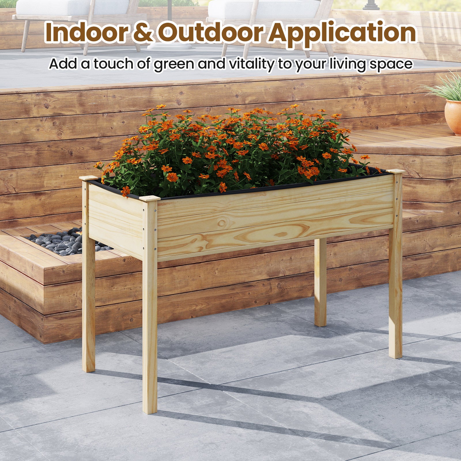 Wooden Raised Vegetable Garden Bed, Elevated Grow Planter, Natural Raised Garden Beds at Gallery Canada