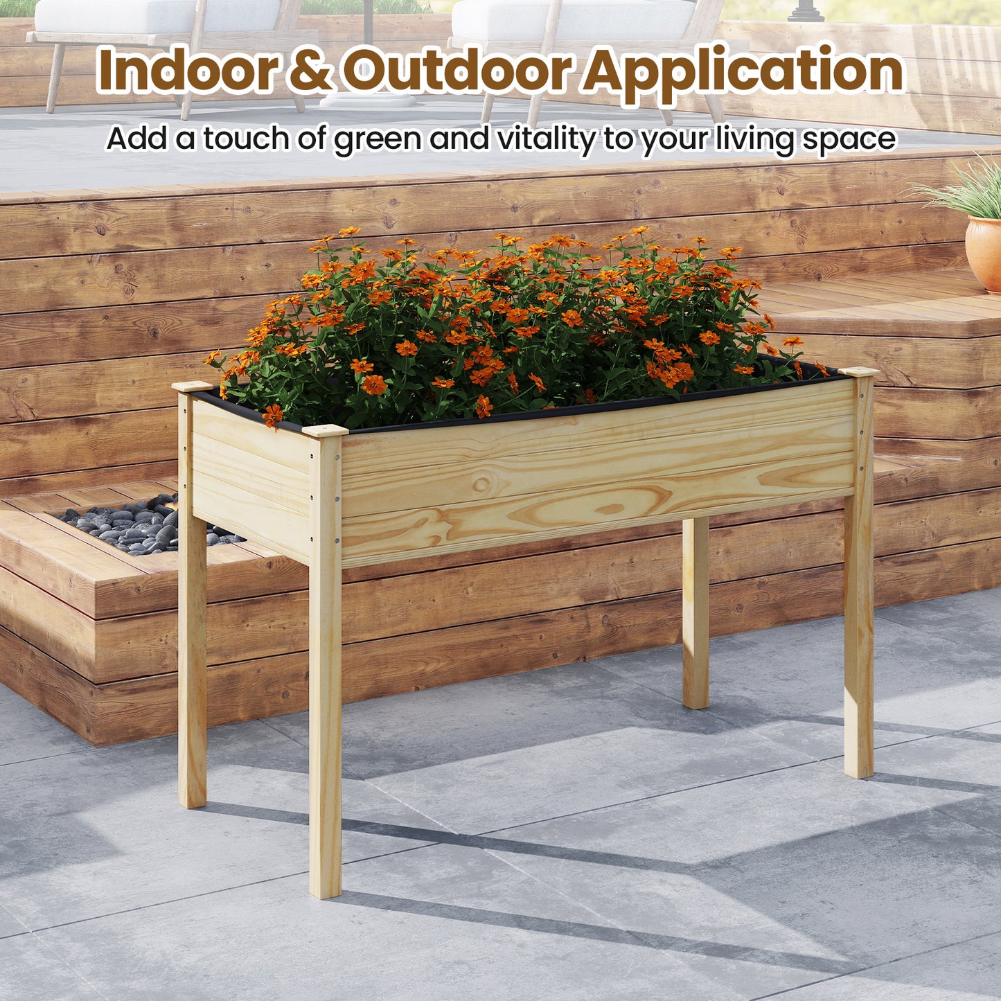 Wooden Raised Vegetable Garden Bed, Elevated Grow Planter, Natural Raised Garden Beds at Gallery Canada