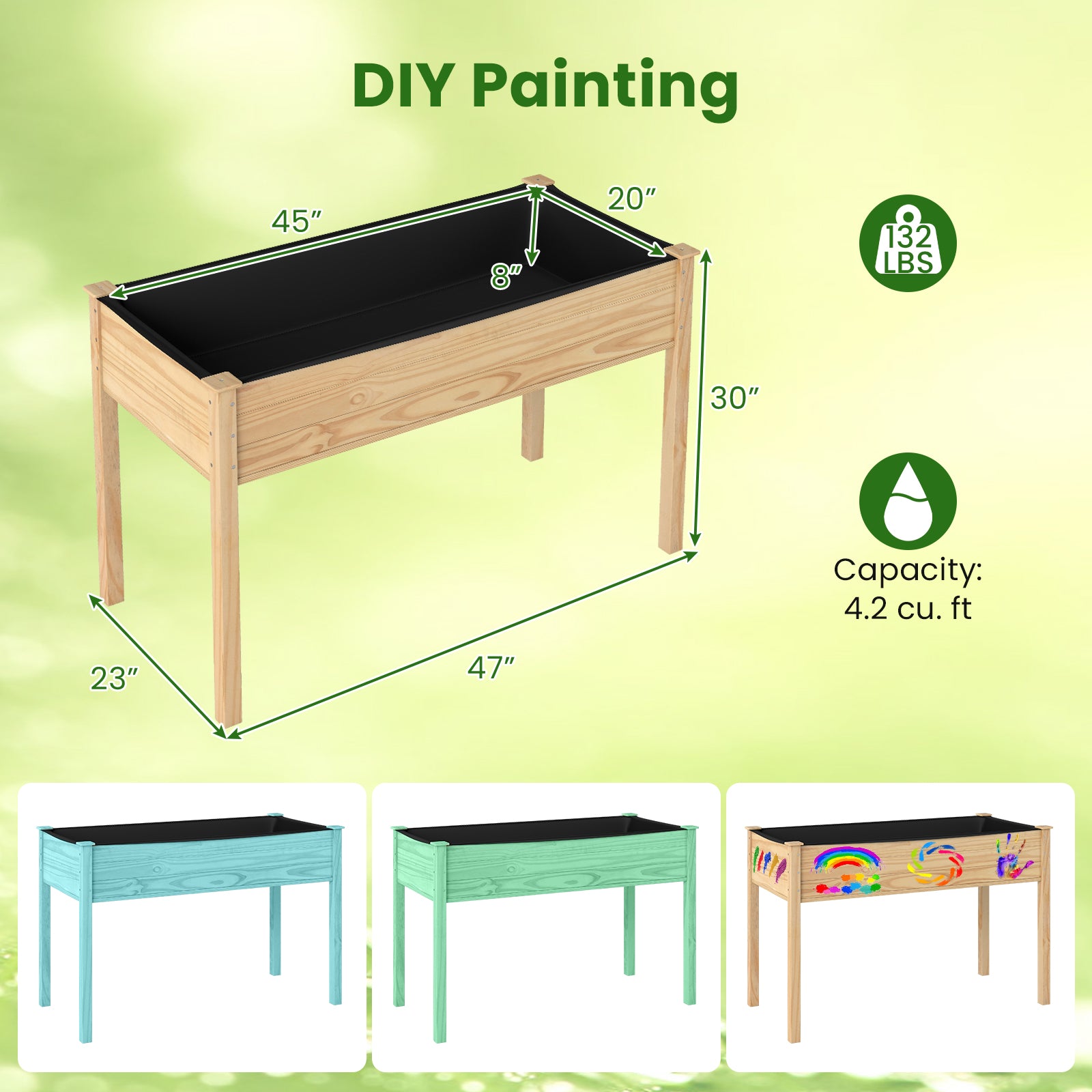 Wooden Raised Vegetable Garden Bed, Elevated Grow Planter, Natural Raised Garden Beds at Gallery Canada
