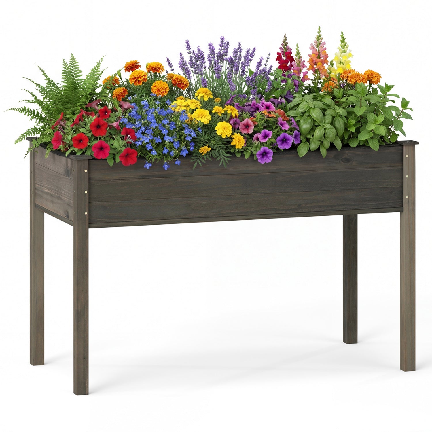 Wooden Raised Vegetable Garden Bed, Gray Raised Garden Beds Gray at Gallery Canada