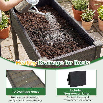 Wooden Raised Vegetable Garden Bed, Gray Raised Garden Beds at Gallery Canada