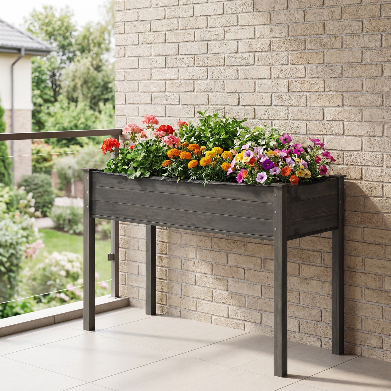 Wooden Raised Vegetable Garden Bed, Gray Raised Garden Beds at Gallery Canada