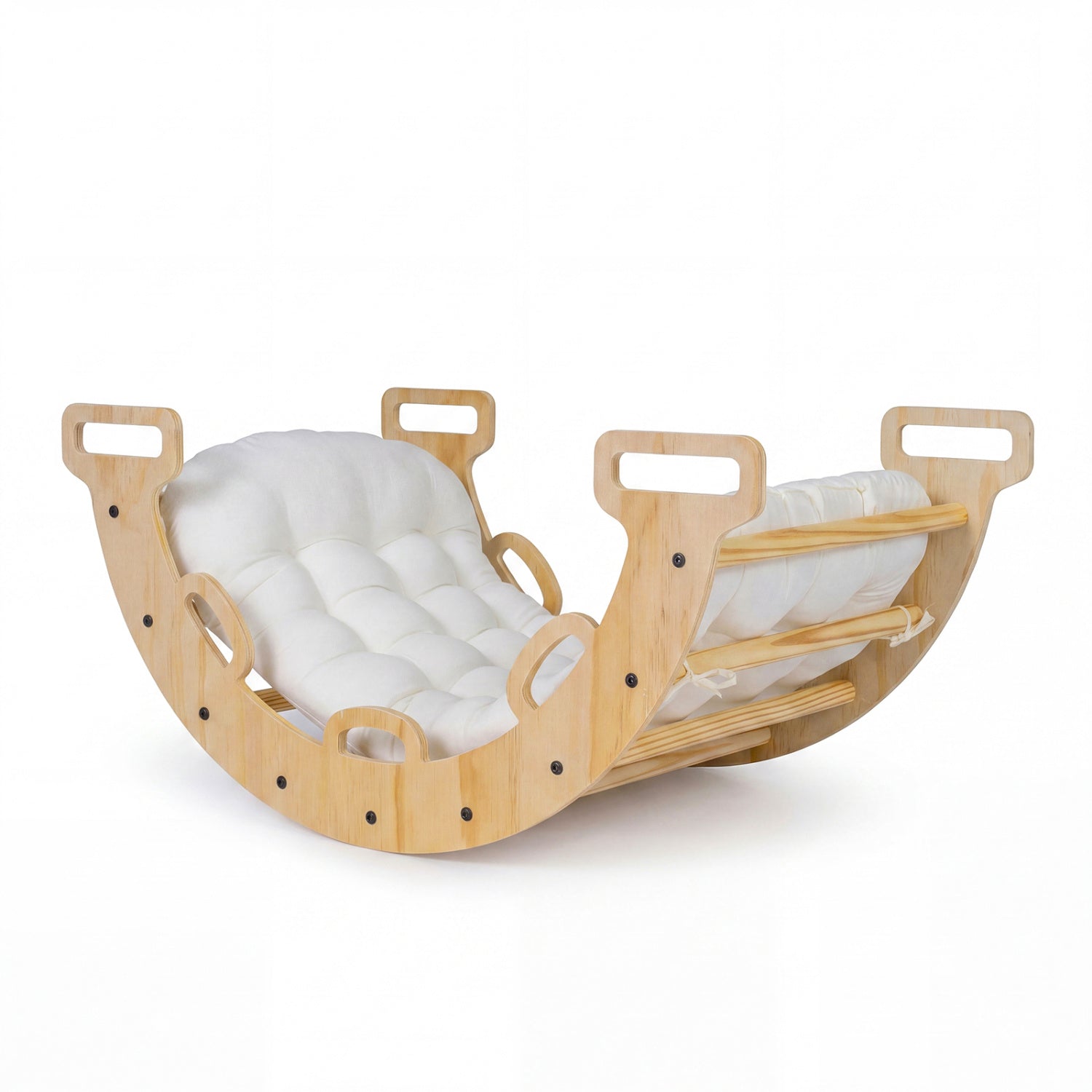 Wooden Rocking Climbing Arch with Cushion Montessori Kids Climber Rocker, Natural Climbers & Slides at Gallery Canada