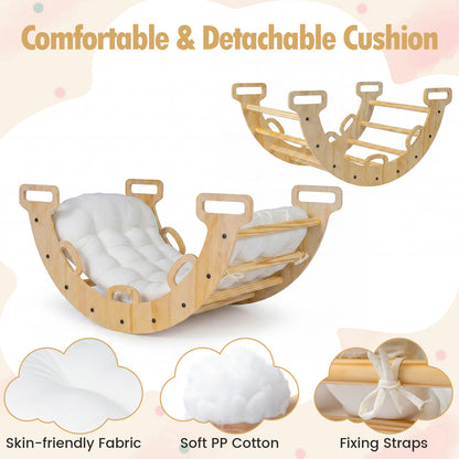 Wooden Rocking Climbing Arch with Cushion Montessori Kids Climber Rocker, Natural Climbers & Slides at Gallery Canada