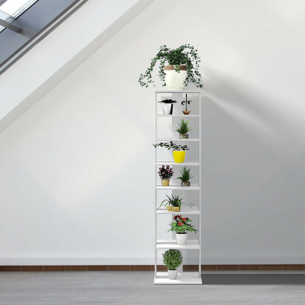 Wooden Shoe Rack Organizer, 7 Tiers, White Shoe Racks & Storage Benches at Gallery Canada