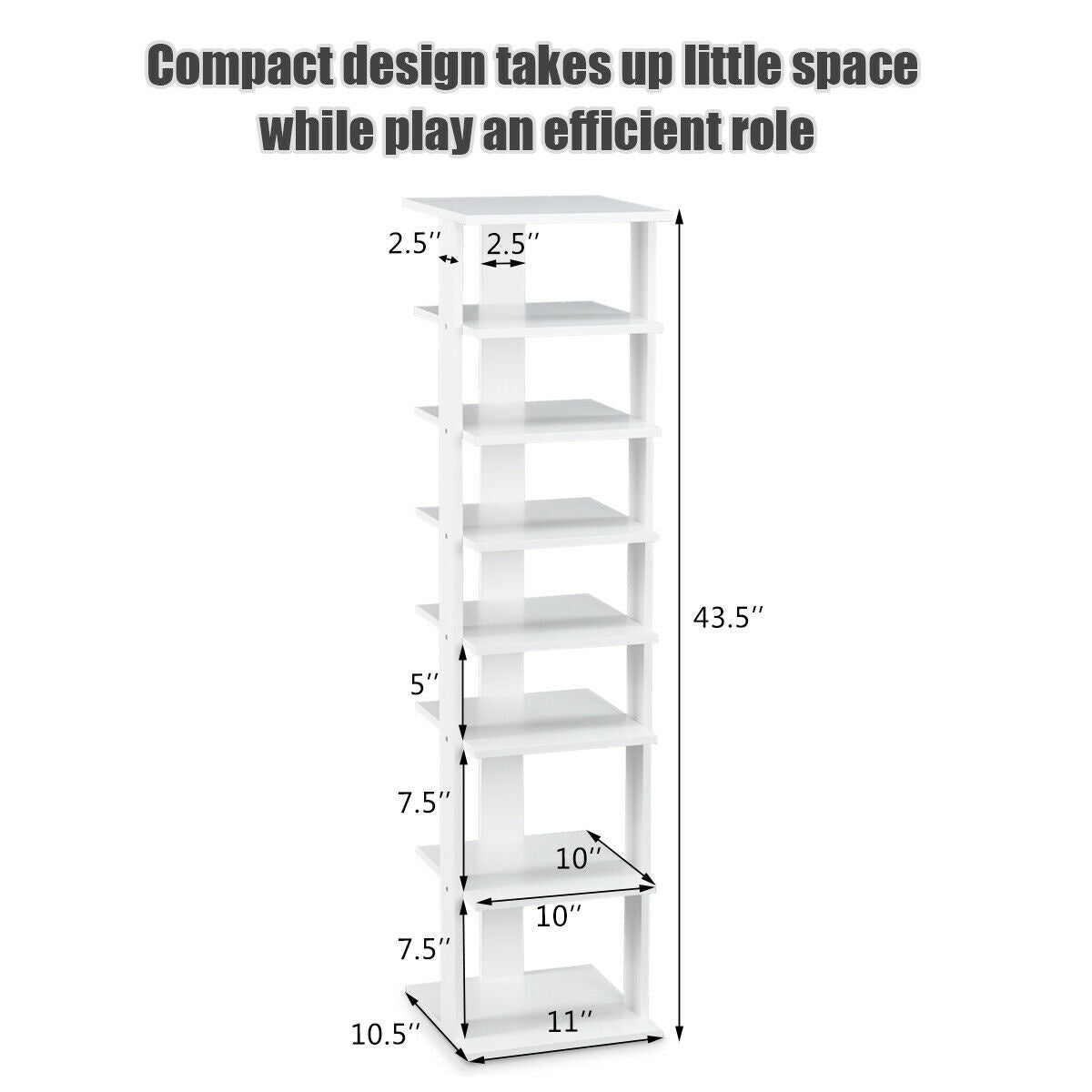 Wooden Shoe Rack Organizer, 7 Tiers, White Shoe Racks & Storage Benches at Gallery Canada