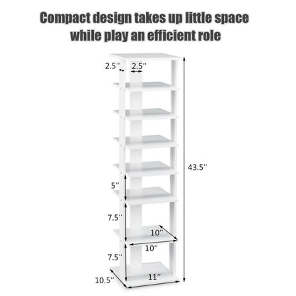 Wooden Shoe Rack Organizer, 7 Tiers, White Shoe Racks & Storage Benches at Gallery Canada
