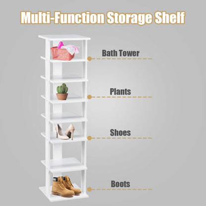 Wooden Shoe Rack Organizer, 7 Tiers, White Shoe Racks & Storage Benches at Gallery Canada