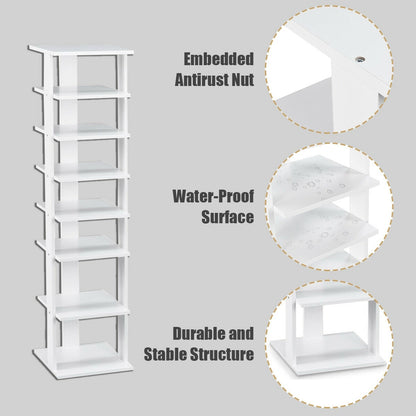 Wooden Shoe Rack Organizer, 7 Tiers, White Shoe Racks & Storage Benches at Gallery Canada