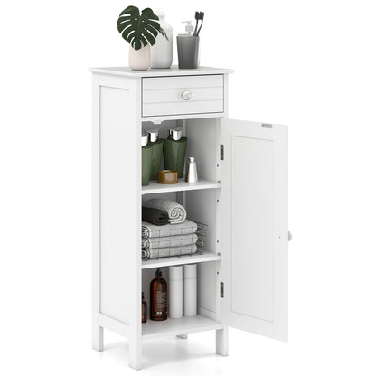 Wooden Storage Cabinet With Drawer, Shelf, White Floor Cabinets at Gallery Canada