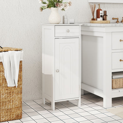 Wooden Storage Cabinet With Drawer, Shelf, White Floor Cabinets at Gallery Canada