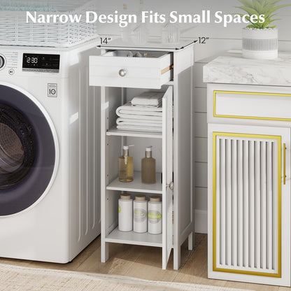 Wooden Storage Cabinet With Drawer, Shelf, White Floor Cabinets at Gallery Canada