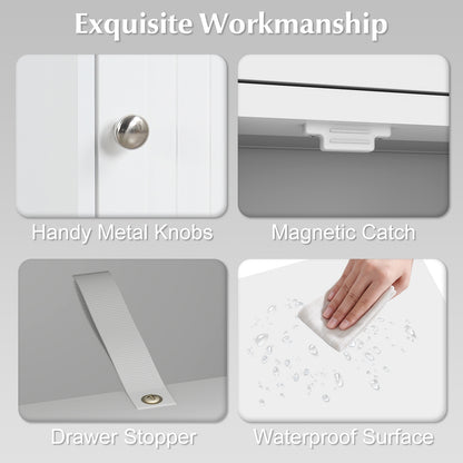 Wooden Storage Cabinet With Drawer, Shelf, White Floor Cabinets at Gallery Canada
