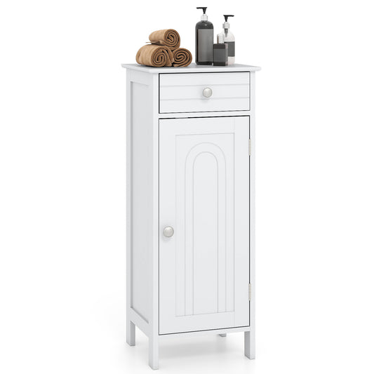 Wooden Storage Cabinet With Drawer, Shelf, White Floor Cabinets White at Gallery Canada