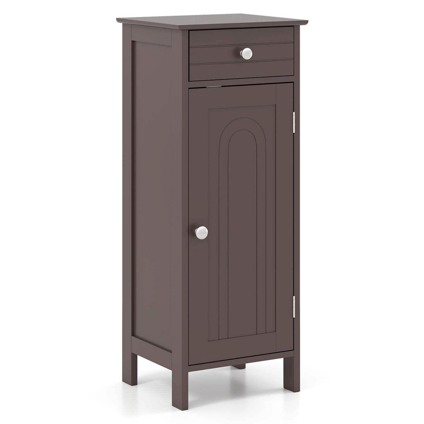 Wooden Storage Cabinet With Drawer And Shelf, Brown Floor Cabinets Brown at Gallery Canada