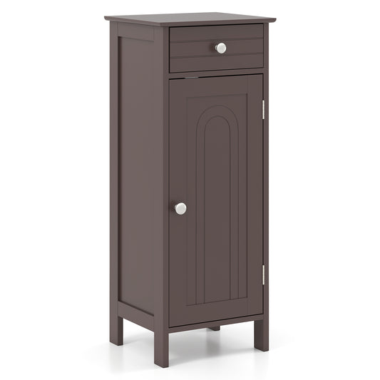 Wooden Storage Cabinet With Drawer And Shelf, Brown Floor Cabinets Brown at Gallery Canada