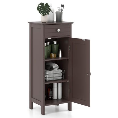 Wooden Storage Cabinet With Drawer And Shelf, Brown Floor Cabinets at Gallery Canada