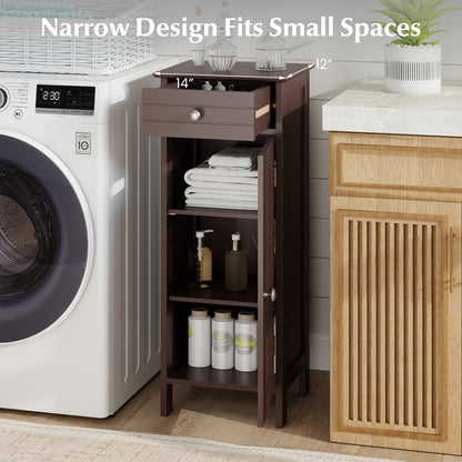 Wooden Storage Cabinet With Drawer And Shelf, Brown Floor Cabinets at Gallery Canada