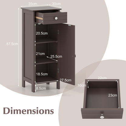 Wooden Storage Cabinet With Drawer And Shelf, Brown Floor Cabinets at Gallery Canada