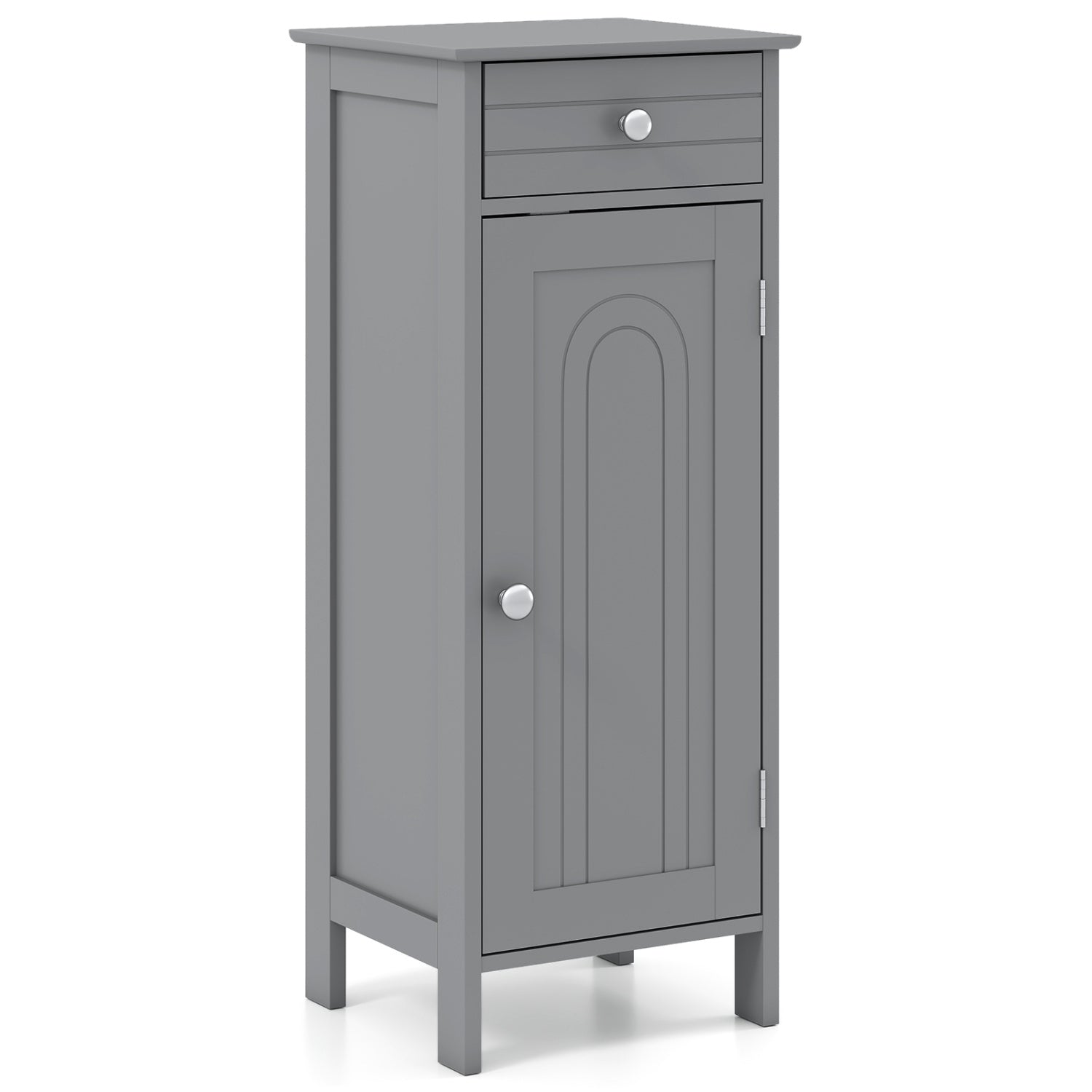 Wooden Storage Cabinet With Drawer And Shelf, Gray Floor Cabinets Gray at Gallery Canada