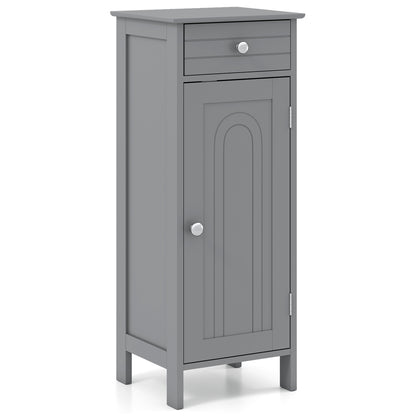 Wooden Storage Cabinet With Drawer And Shelf, Gray Floor Cabinets Gray at Gallery Canada