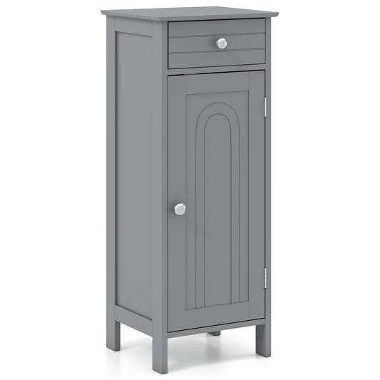 Wooden Storage Cabinet With Drawer And Shelf, Gray Floor Cabinets Gray at Gallery Canada