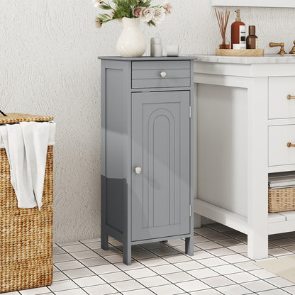 Wooden Storage Cabinet With Drawer And Shelf, Gray Floor Cabinets at Gallery Canada