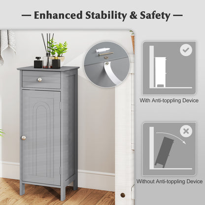 Wooden Storage Cabinet With Drawer And Shelf, Gray Floor Cabinets at Gallery Canada