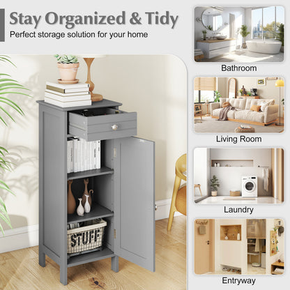 Wooden Storage Cabinet With Drawer And Shelf, Gray Floor Cabinets at Gallery Canada