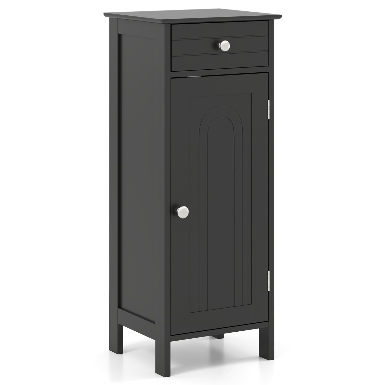 Wooden Storage Cabinet With Drawer, Shelf, Black Floor Cabinets at Gallery Canada