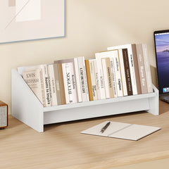 Wooden Tilting Bookcase Small Desktop Bookshelf Organizer for Magazines, White Bookcases White at Gallery Canada
