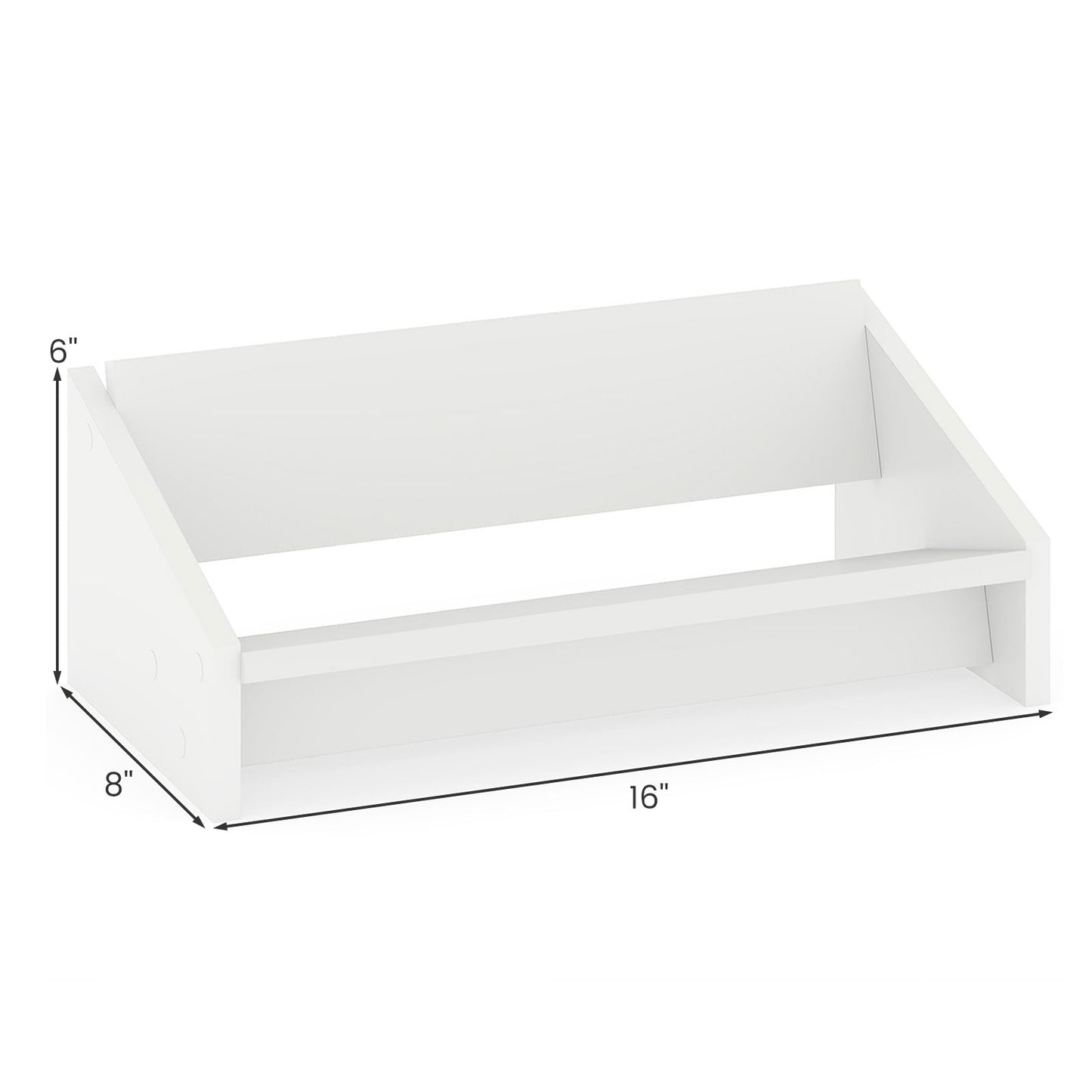 Wooden Tilting Bookcase Small Desktop Bookshelf Organizer for Magazines, White Bookcases at Gallery Canada