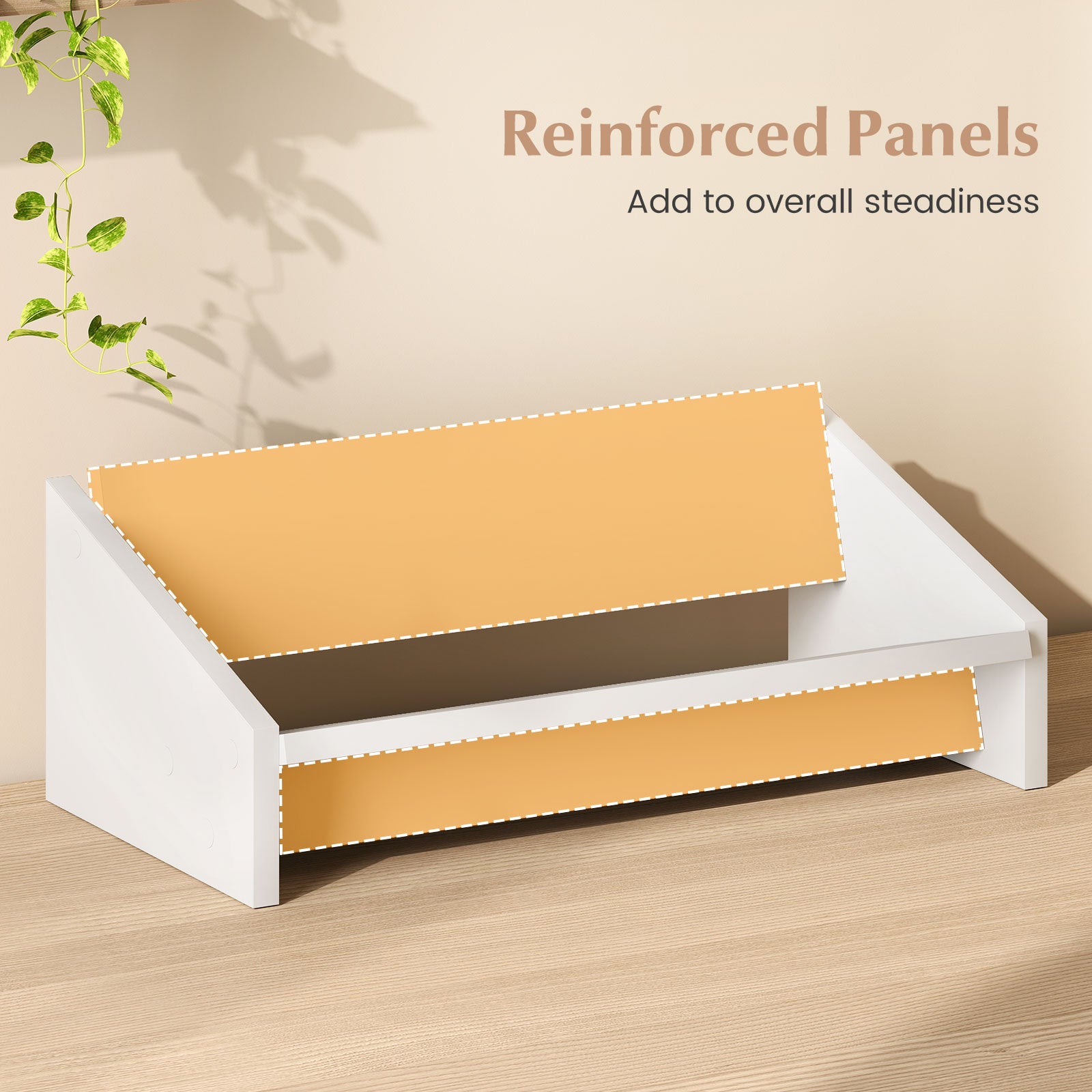 Wooden Tilting Bookcase Small Desktop Bookshelf Organizer for Magazines, White Bookcases at Gallery Canada