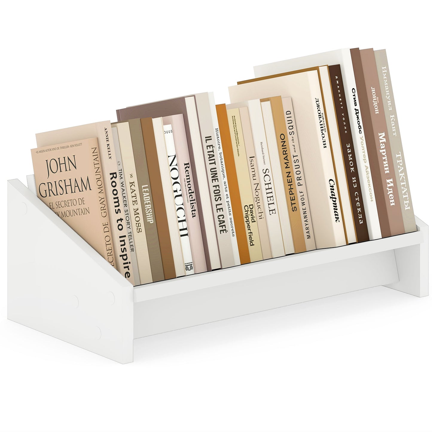 Wooden Tilting Bookcase Small Desktop Bookshelf Organizer for Magazines, White Bookcases at Gallery Canada