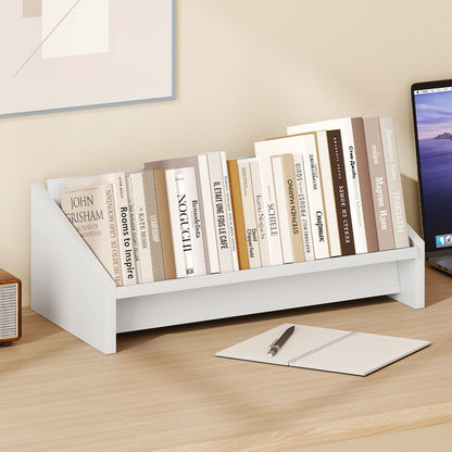 Wooden Tilting Bookcase Small Desktop Bookshelf Organizer for Magazines, White Bookcases at Gallery Canada