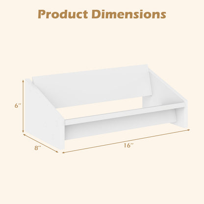 Wooden Tilting Bookcase Small Desktop Bookshelf Organizer for Magazines, White Bookcases at Gallery Canada