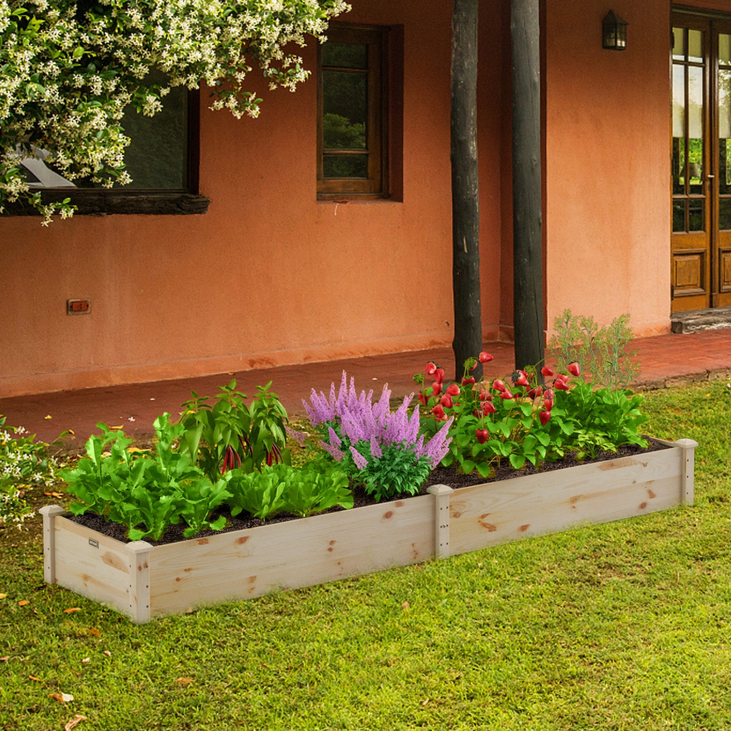 Wooden Vegetable Raised Garden Bed for Backyard Patio Balcony, Natural Raised Garden Beds at Gallery Canada