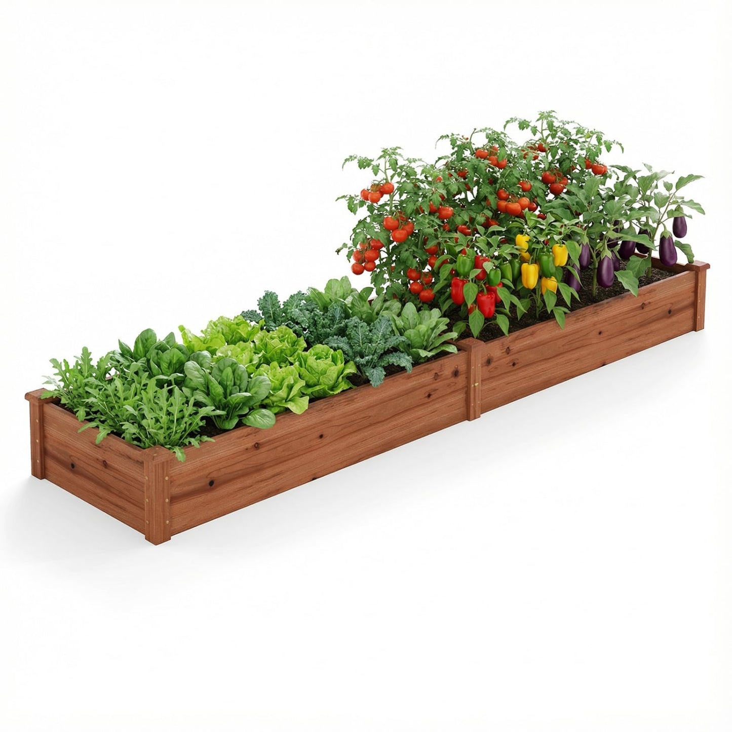Wooden Raised Garden Bed for Backyard Balcony Patio, Brown