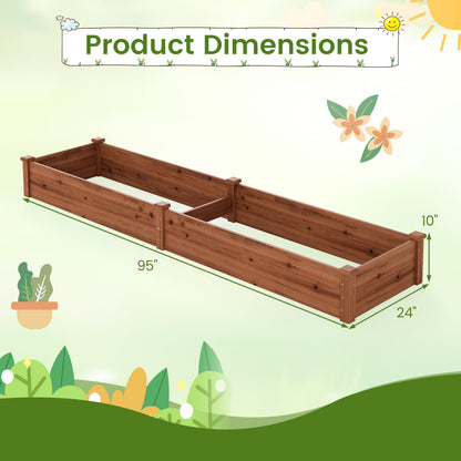 Wooden Raised Garden Bed for Backyard Balcony Patio, Brown