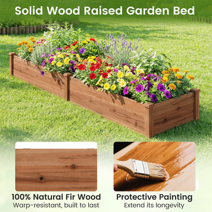 Wooden Raised Garden Bed for Backyard Balcony Patio, Brown