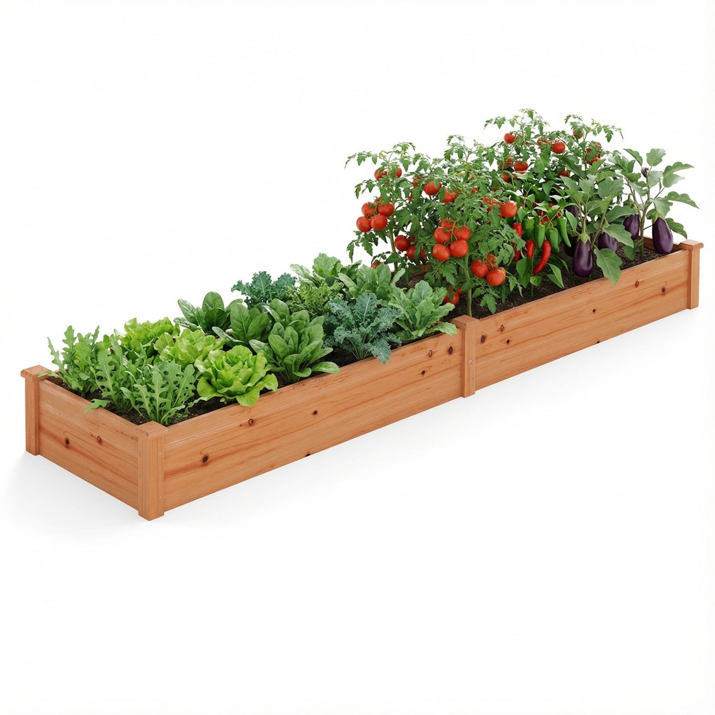 Wooden Vegetable Raised Garden Bed, Orange