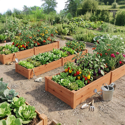 Wooden Vegetable Raised Garden Bed, Orange