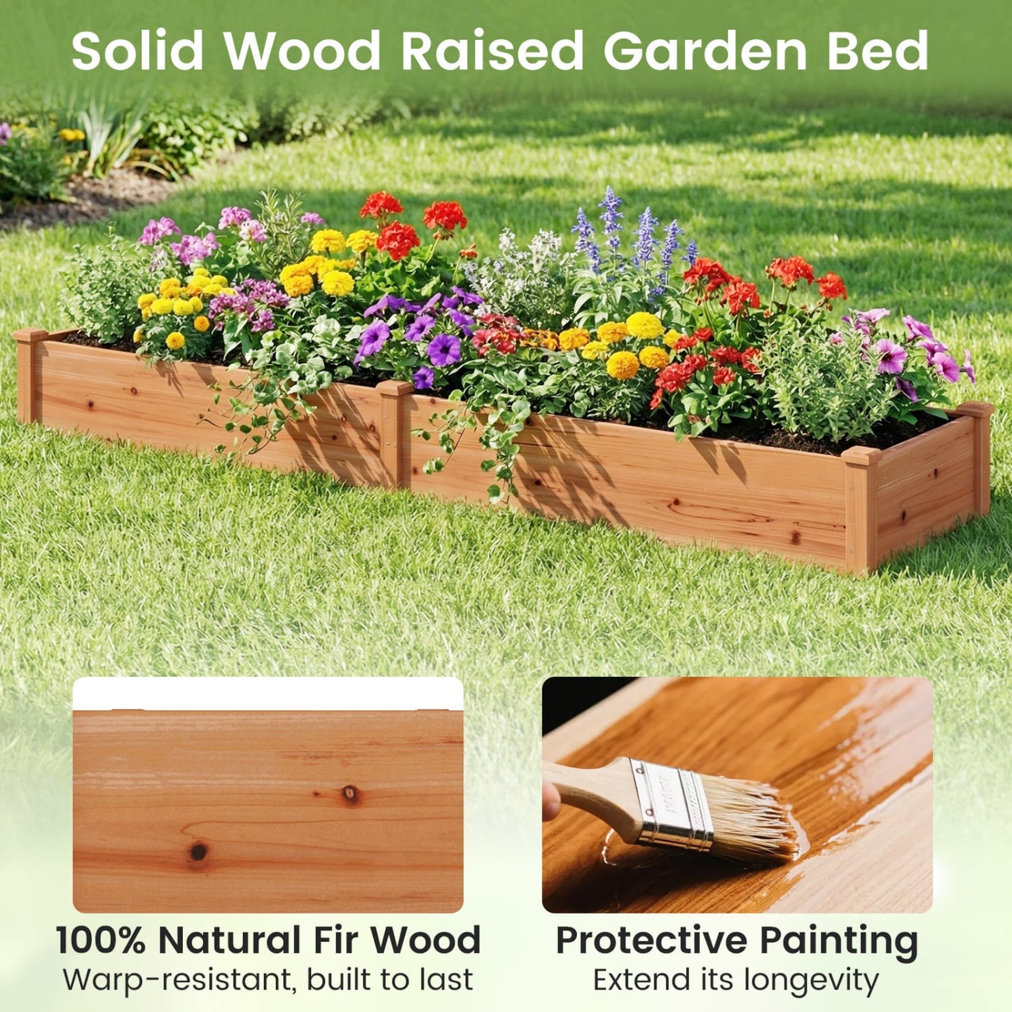 Wooden Vegetable Raised Garden Bed, Orange