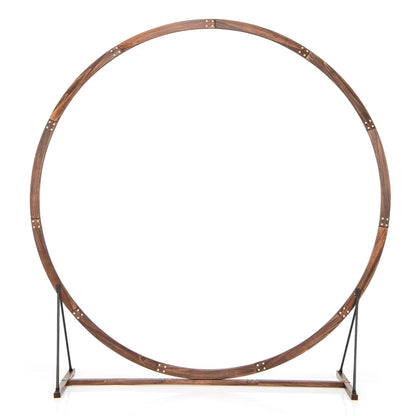 Wooden Wedding Arch, Round Arbor Stand, Brown Outdoor Decor at Gallery Canada